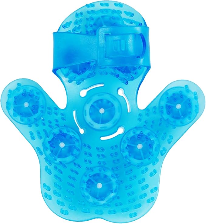 Glove Massager Palm Shaped Hand Massage Manual 9 360-degree-roller Mental Roller Ball Blue