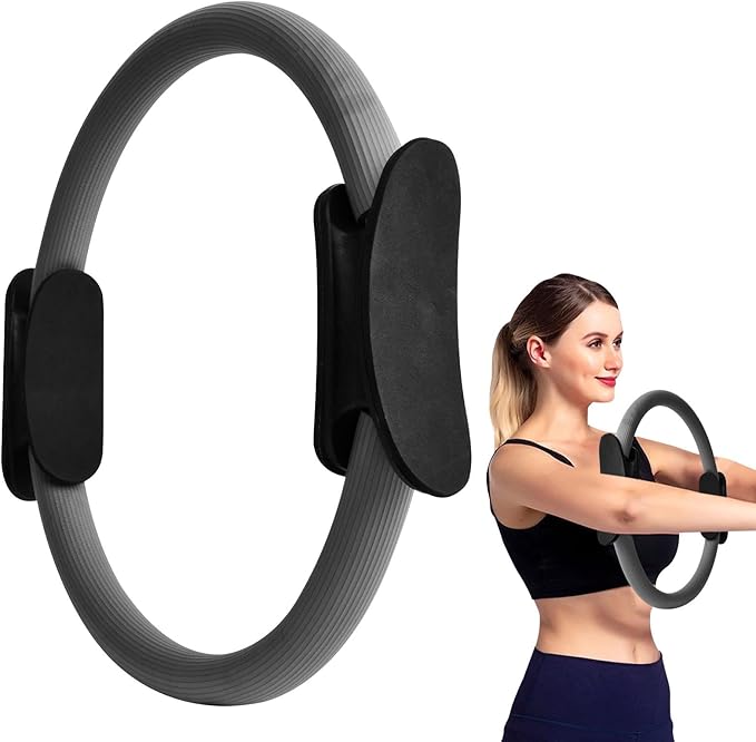 15" Pilates Ring, Dual-Grip Pilates Ring Lightweight Circle Yoga Rin-g for Enhance Thigh and Arm Strength, Body Exercise Tool for Home Gym