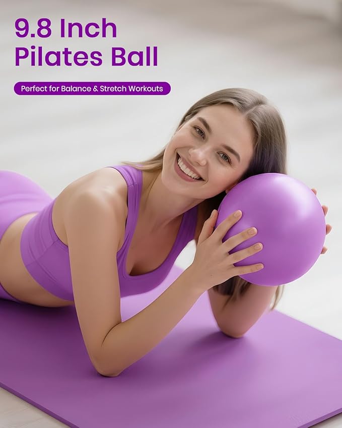 Pilates Ring Set for Women, Home Workout Pilates Equipment with Resistance Bands, 14'' Magic Circle, Mini Ball, Pilates Starter Kit for Strength, Toning and Flexibility
