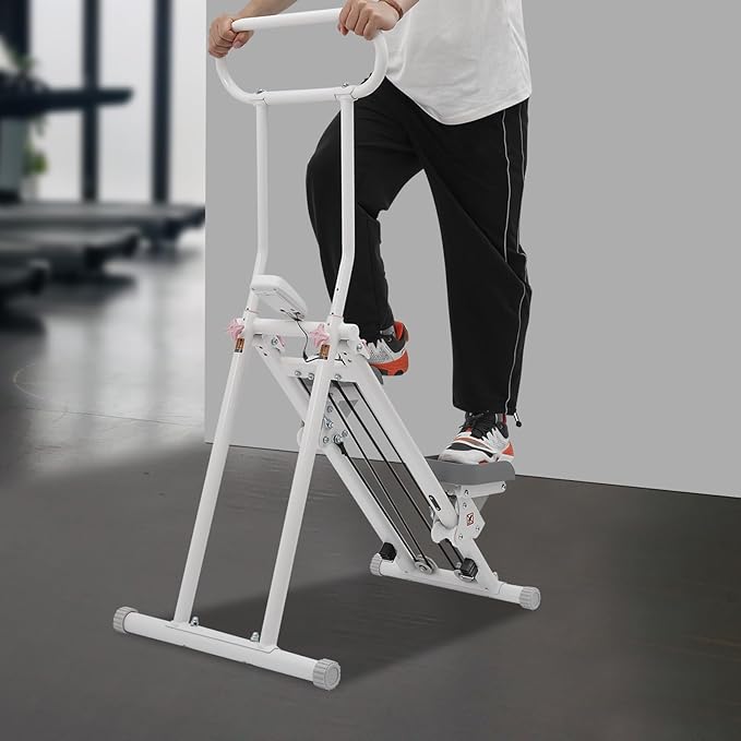 Foldable Stair Stepper Machine with LCD Display, 300lbs Vertical Climber for Home Gym, Adjustable Height Cardio Workout Equipment for Adults, Weight Loss
