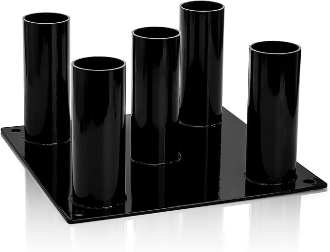Tebery Barbell Floor Stand Holder, 5 Barbells Vertical Corner Storage Rack, Heavy Duty Home Gym Weight Organizer for Bars, Hex, Trap, Curl, Triceps Bars
