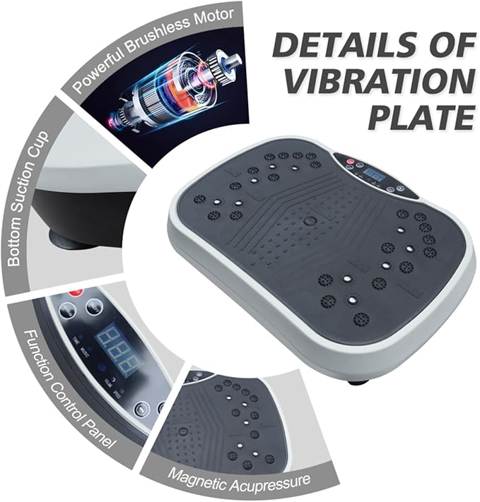 Dual-Control Design Vibration Plate Exercise & Fitness Machine Whole Body Workout Vibration Fitness Platform, Home Training Equipment for Weight Loss & Toning Wear Well