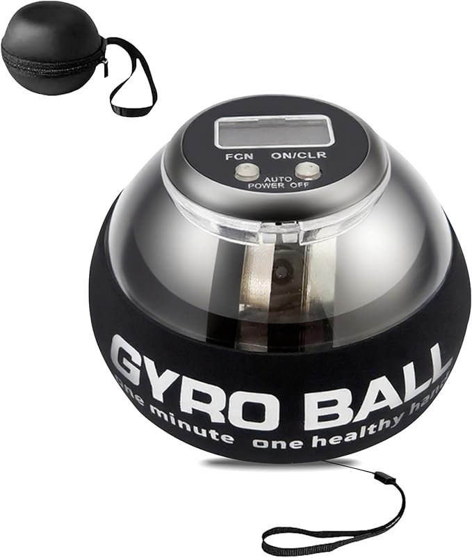 Torque Ball Hand Exerciser,Auto-Start Gyroscopic Forearm Exerciser Wrist Trainer Ball with Counter and LED Lights,Auto-Start Colorful Lighting,Compact and Portable,Designed for Fitness Enthusiasts and Office Workers