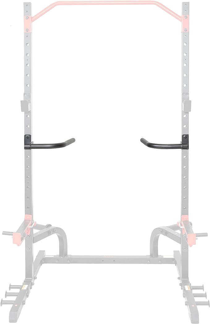 Sunny Health & Fitness Power Cage Squat Rack Upgrade Attachments, Dip Bar, Plate Bar Holder, Belt Squat, J Hook, Lat, Adapter, U Ring, Pull Up Bar, Landmine, Captain's Chair, Tricep Rope For Home Gym