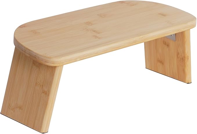 DYNAMI Bamboo Meditation Bench with Sponge Cushion, Portable Foldable Ergonomic Meditation Stool,Wooden Kneeling Stool for Yoga Sitting Prayer,Load Capacity 396lbs (Brown)