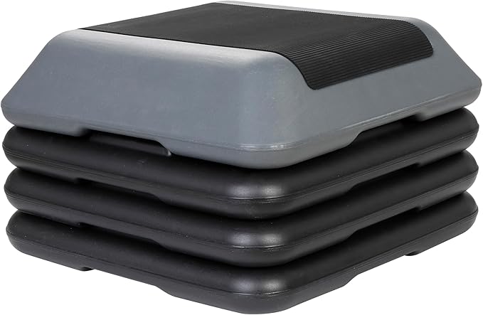 Step Aerobic Platform,16" x 16" Step Adjustable High Step Aerobic Platform with 6"- 8"-10"-12", Home Gym Exercise Fitness Workout Equipment