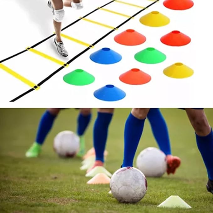 Agility Ladder, 12 Rung 20ft Speed Training Ladder Equipment Set with 10 Discs and Carrying Bag, for Soccer Sports and Agility Training