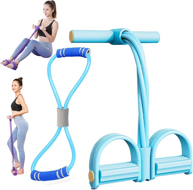 Fashion Puller Exercise,8 Tube Pedal Resistance Device, Detachable and Adjustable Pedal Resistance Device, Full-Body Workout for Home Gym, Tones Arms Abs Waist, Unisex
