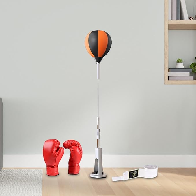 Boxing Reaction Ball, Boxing Punching Bag Improve Reaction Speed with Stand Boxing Speed Bag for Workout Home Gym Fitness MMA, for Kids with Gloves