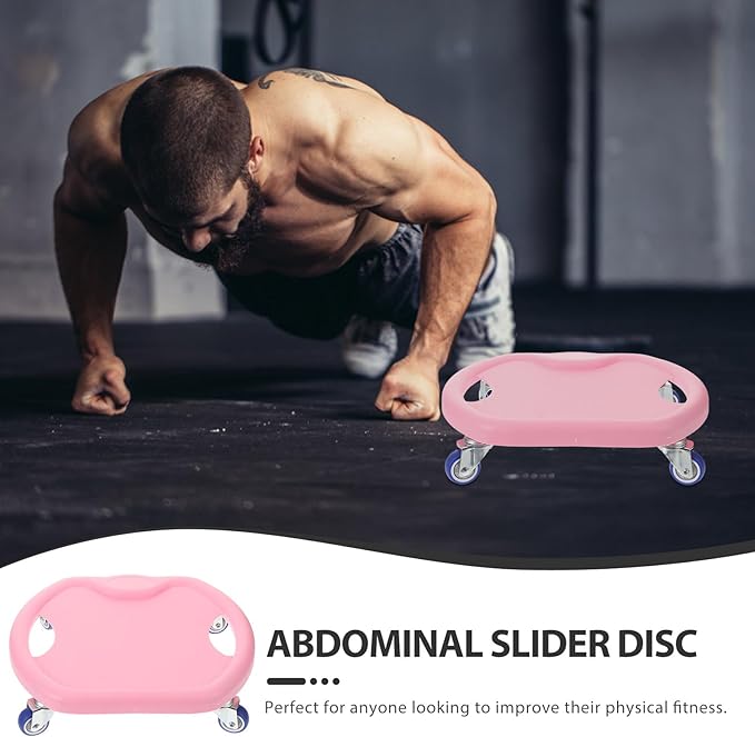 Abdominal Training Sliding Discs and Knee Pad Set, Pink Silent Core Sliders for Home Workout, Fitness Exercise Sliders for Strength and Core Training Random Color Random Color
