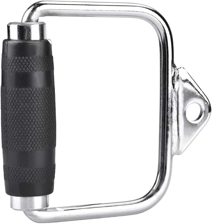 Stirrup Handle Attachment, Comfortable Rubber Grip Steel Cable Exercise Grip for Home Gym Workouts Strength Training Rehabilitation