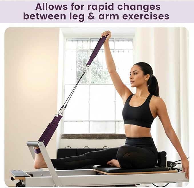 2PCS Pilates Strap, Double Loop Yoga Strap with Comfortable Thick Padding & Sturdy D-Rings for Home Gym, Pilates, and Yoga Workouts...