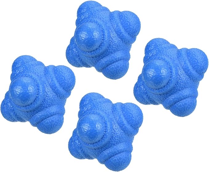 4 Pack Reaction Ball - TPR Low Difficulty Flexibility Training Ball Apply to Sports Exercise Daily Use (43 x 43 x 53mm, Blue)