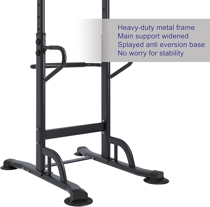 soges Power Tower Adjustable Height Pull Up & Dip Station Multi-Function Home Strength Training Fitness Workout Station