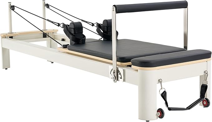 VEVOR Pilates Reformer Machine, Pilates Workout Equipment for Home Gym Studio Use, Pilates Reformer with Sitting Box and Jumpboard，fit for Beginners & Advanced Users