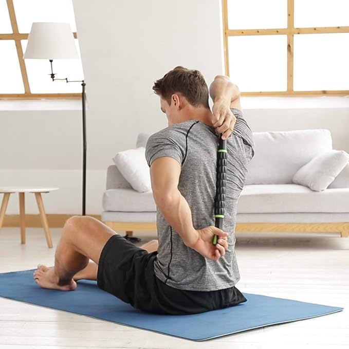 Muscle Roller Stick Massage Roller Muscle Roller Massage Tool for Athletes and Soothing Cramps,Relieving Muscle Soreness, 18 Inches Muscle Roller for Relieving,Physical Therapy,Massage,Body Recovery