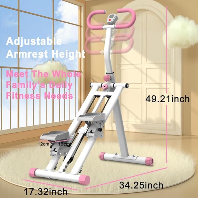 Stair Stepper, 3 Levels Adjustable Resistance Stair Master, Full-Body Exercise Climber Fitness Equipment Foldable, Vertical Climber Workout Machine