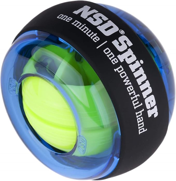 NSD Essential Crystal Spinner Gyro Ball | Grip Strengthener for Forearms, Wrist & Hands | String Start Design, Up to 18,000 RPM | Portable Wrist Trainer & Workout Equipment | Ideal for Desk Workers, Athletes & Musicians