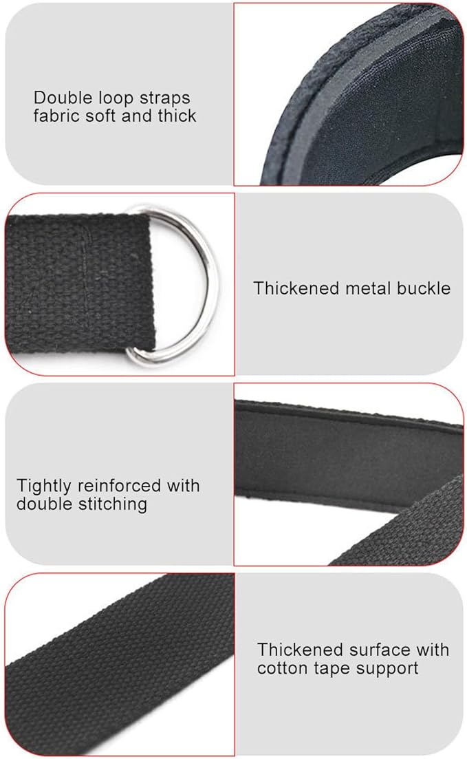 Modern Pilates Straps - D Ring Double Loop Straps for Home Gym Workouts, Cotton, Adjustable Length, Anti-Slip, Compatible with Most Pilates Beds and Equipment
