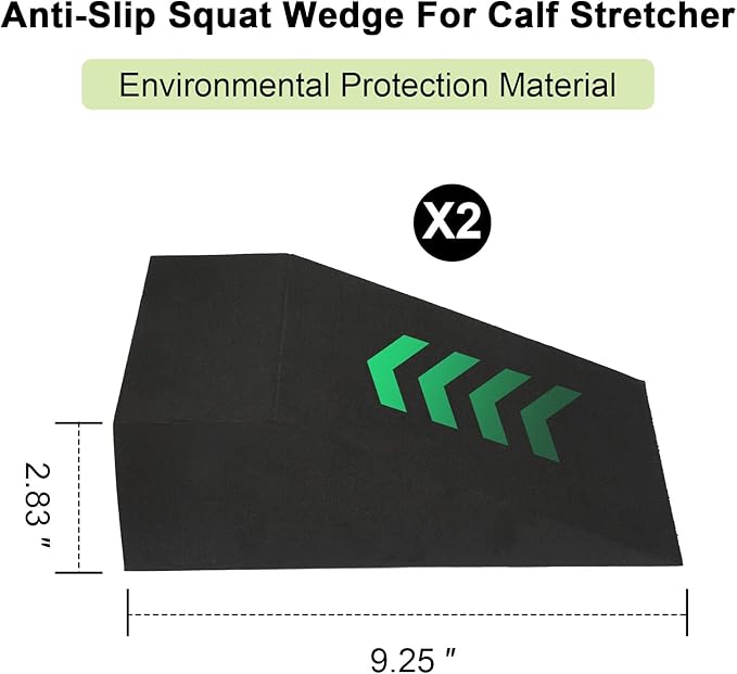 2 Pack Incline Squat Wedge Blocks - Non-Slip Heel Elevated Squat Wedge Boards - Versatile Calf Stretcher Slant Boards Ramp for Yoga, Pilates, Weightlifting, Strength Training & Home Gym Fitness