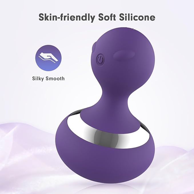 Cordless Electric Massage Ball with 10 Powerful Vibrations, Rechargeable Handheld Massager (Purple)