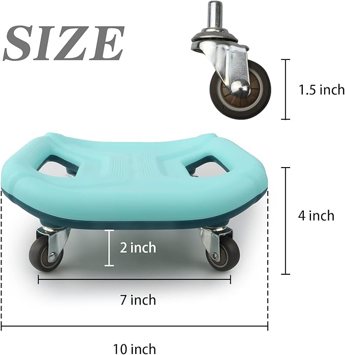 Core Coaster Abdominal Abs Training Machine Equipment, Ab Wheel Roller Exercise for Home Gym, Waist Strength Trainer with a Kneel Mat (Blue)