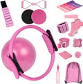 Pilates Equipment Set for Home Workouts –15in1 Home Pilates Kit with Ring and Ball Set, Resistance Bands, Pilates Yoga Accessories, Core Sliders & Ankle Weights, Pilates Essentials Kit