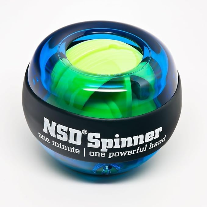 NSD Essential Crystal Spinner Gyro Ball | Grip Strengthener for Forearms, Wrist & Hands | String Start Design, Up to 18,000 RPM | Portable Wrist Trainer & Workout Equipment | Ideal for Desk Workers, Athletes & Musicians