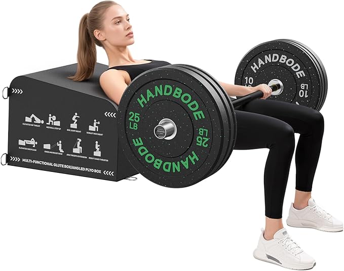 Hip Thrust Bench, Multi-Functional Slip-Free Hip Thrust Machine for Glute Bridge, Box Jump, Push-Ups, Squat, Ab Exercise, Suitable for Home & Gym