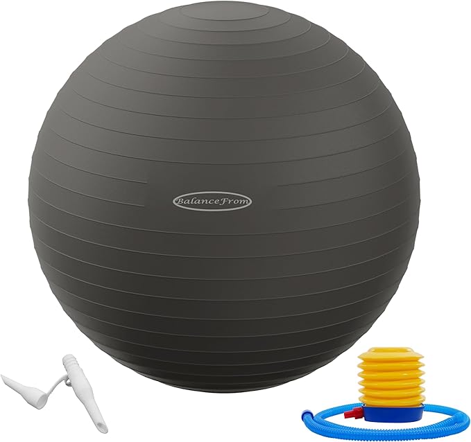 Fitvids Exercise Ball for Fitness, Yoga, Pilates with Quick Pump, Anti-Burst Slip Resistant Balance Ball