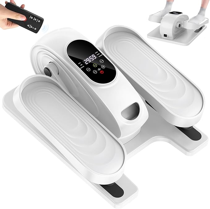Under Desk Elliptical Exercise Machine, Electric Ellipse Leg Exerciser as Seen on TV, 15 Speeds Foot Exerciser While Sitting for Seniors, Portable Seated Pedal Exerciser for Home Office, Gifts