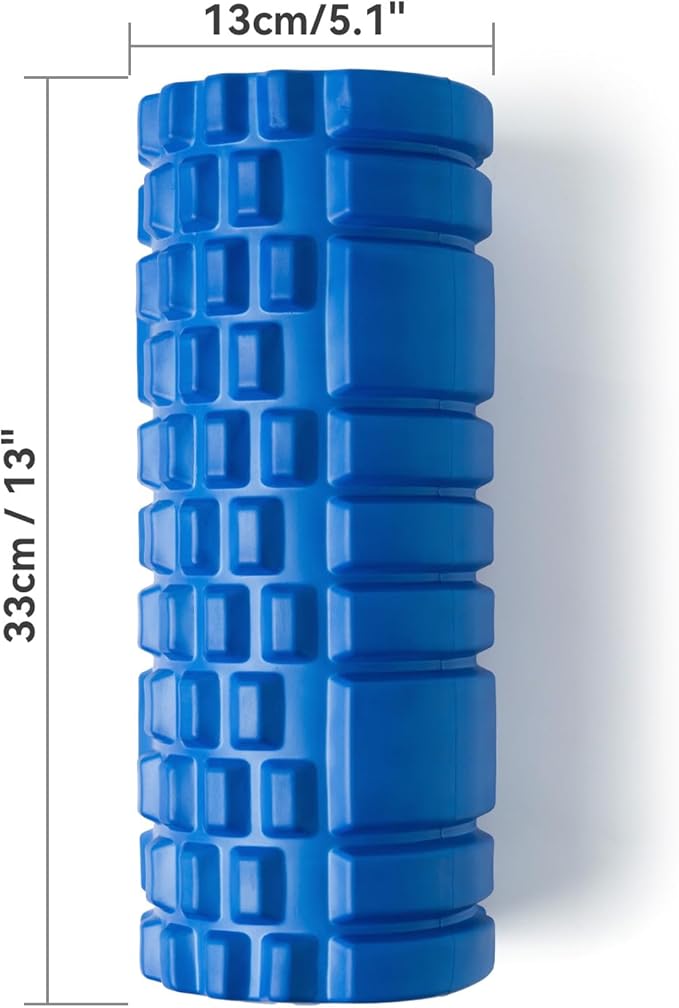 Foam Roller for Deep Tissue Massager, 13" High Density Exercise Patented Roller for Muscle Massage and Myofascial Trigger Point Release Back Roller for Fitness, Yoga and Pilates (Blue)