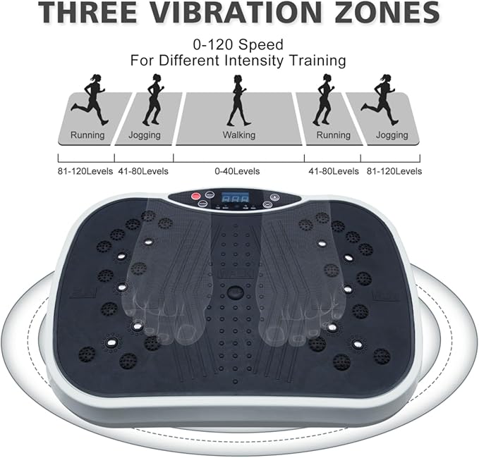Dual-Control Design Vibration Plate Exercise & Fitness Machine Whole Body Workout Vibration Fitness Platform, Home Training Equipment for Weight Loss & Toning Wear Well