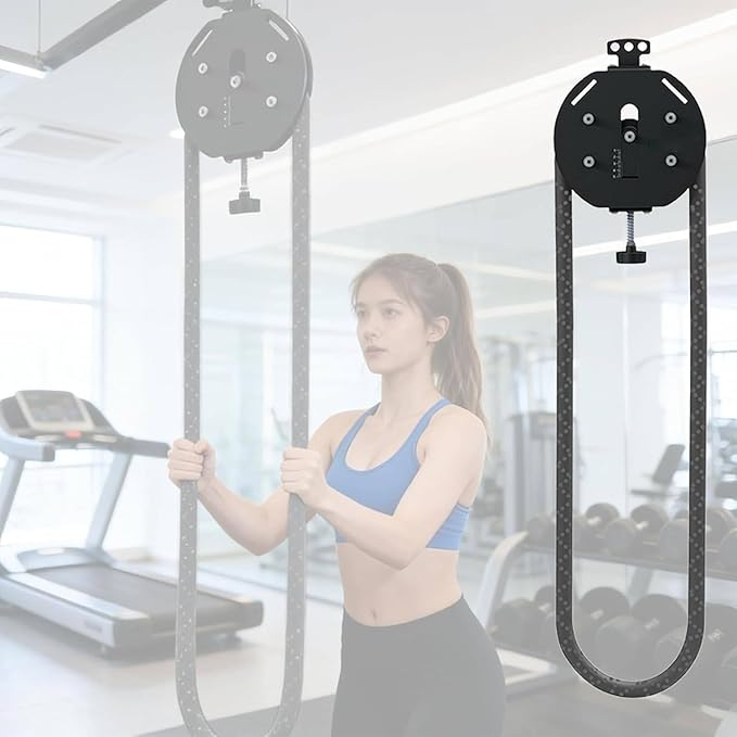 Endless Rope Machine, Adjustable Resi Trainer Machine, Portable Rope Exercise System for Home Gym Fitness Gear, Endless Cable Pulley Trainer, Strength Training Equipment, Home Gym Infinity Rope Black