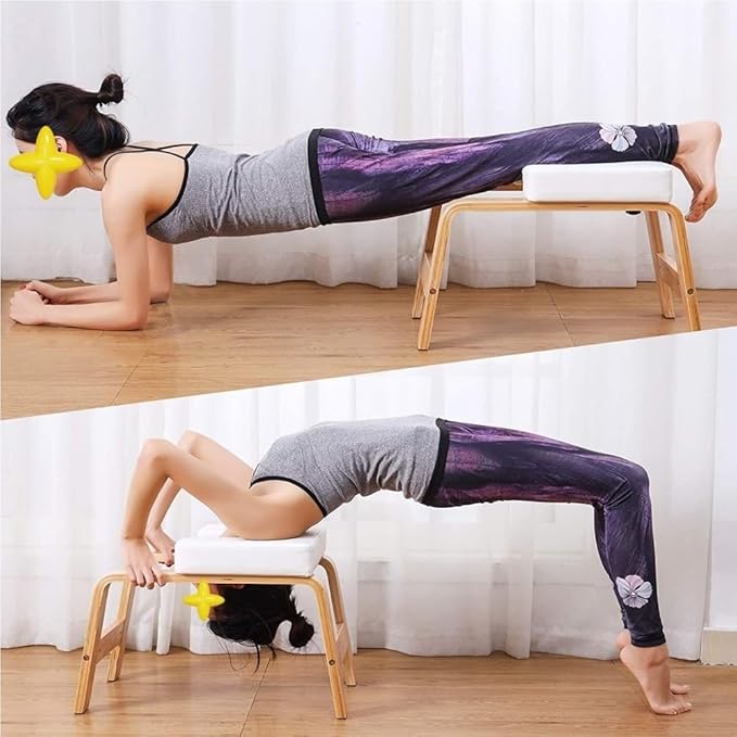 Yoga Headstand Bench, Meditation Stool for Adults, Handstand & Pilates Chair, Yoga Auxiliary Chair, Headstand Support Stool(Red)