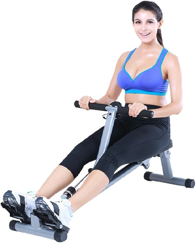 Rowing Machine X-Factor Rower Paddling Ab Crunching 8 Adjustable Resistance Exercise with Monitor.