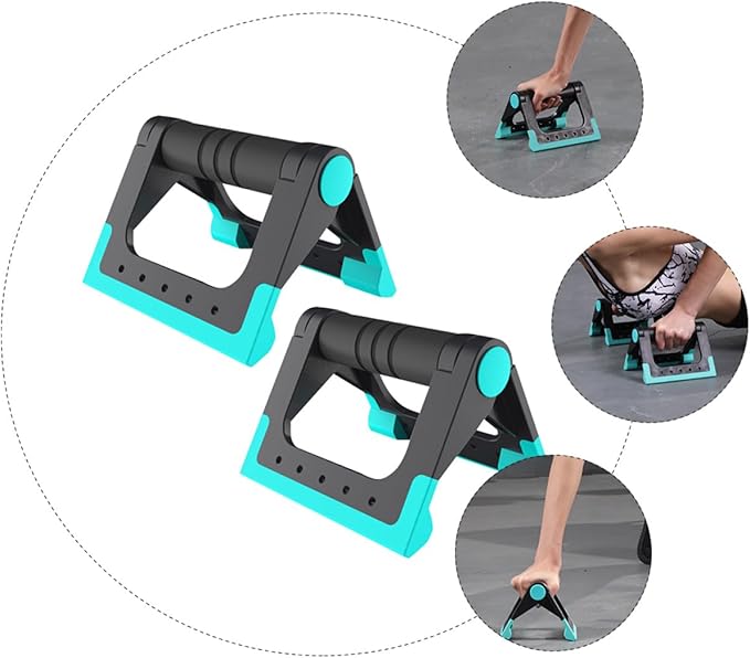 Push up Bar and Holder Pair, Indoor Fitness Equipment, Blue Push-up Bracket for Home Exercise Strength Training