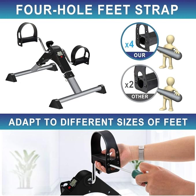 Foldable Under Desk Exercise Bike Portable Arm and Leg Pedal Exerciser