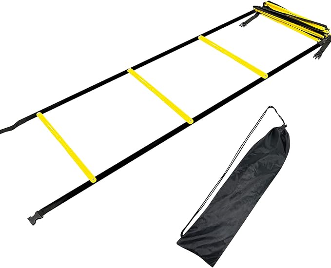 Agility Ladder Speed Training Equipment 16FT 12 Rung Footwork Sports Agility Speed Ladder for Football Basketball Baseball with Carry Bag