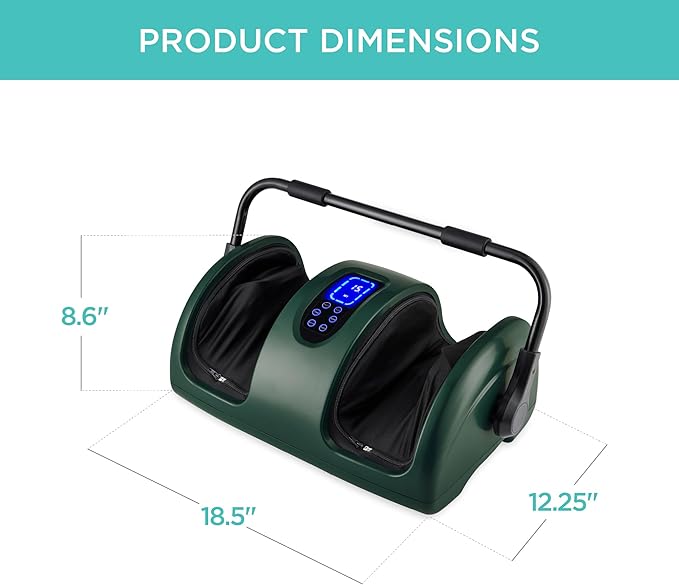 Best Choice Products Heated Shiatsu Foot Massager for Pain Relief, Plantar Fasciitis, Neuropathy, Blood Circulation w/Compact Design - Dark Green