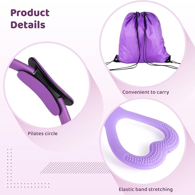 Home Pilates Fitness Kit for Women, 13 Items Including Ring, Ball, Resistance Bands, and Yoga Strap