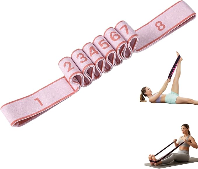 Fitness Resistance Band for Stretching and Yoga - 8/10/12 Section Fitness Resistance Band, Elastic Training Belt for Yoga, Latin, Pilates