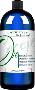 Pure Lavender Essential Oil Massage Oil for Deep Tissue Massage Therapy Blended with Jojoba Oil and Other Rich Oils and Natural Bulk Lavender Massage Oil - 32 Ounces - Cocojojo