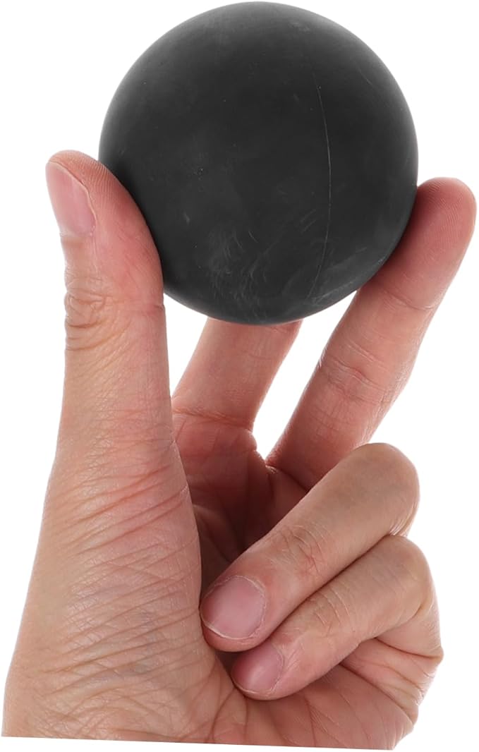 Kisangel 4PCS High Elastic Training Rubber Balls Hollow Mini Reaction Balls for Outdoor Sports Black for Competition and Fitness Training