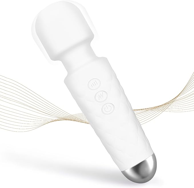 Upgraded Mini Massager - Powerful-Quiet-Portable - Multiple speeds and Modes (White)