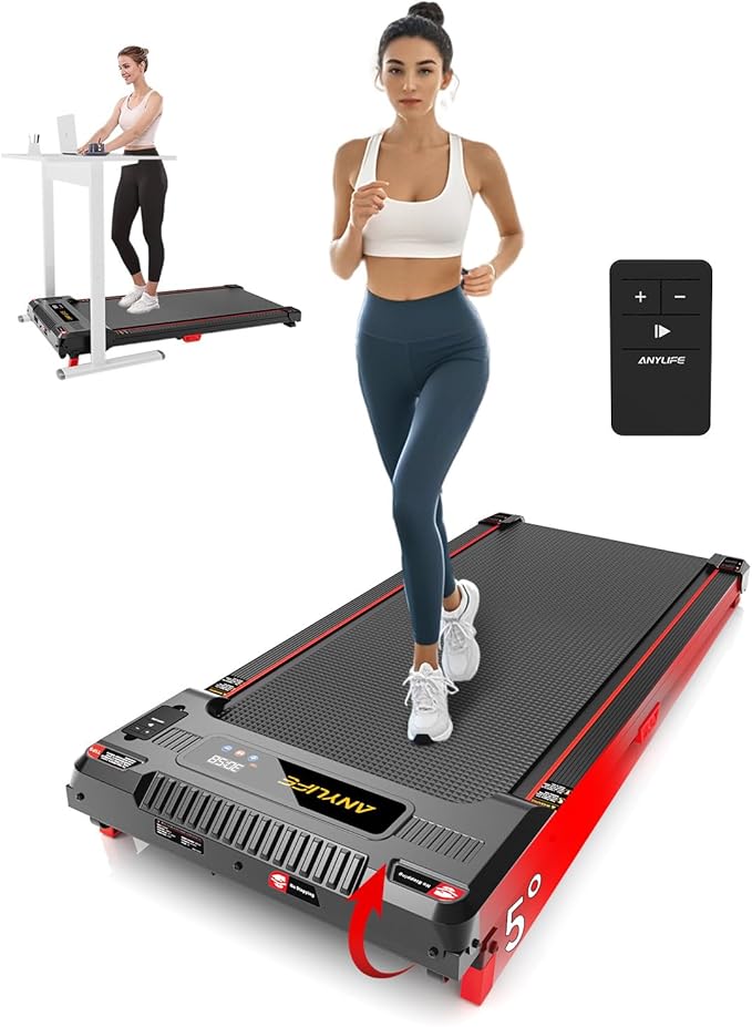 Walking Pad Treadmill, Anylife Incline Walking Pads Under Desk 330lb Capacity, 2.5HP Portable Treadmills for Home, Compact Treadmill Small Running Pad with LED Display, Remote Control