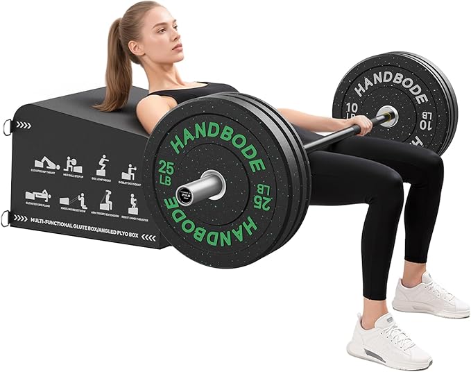 Hip Thrust Bench, Multi-Functional Slip-Free Hip Thrust Machine for Glute Bridge, Box Jump, Push-Ups, Squat, Ab Exercise, Suitable for Home & Gym