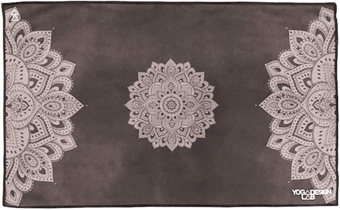 yogadesignlab | The Hand Towel | Premium Non Slip Hand Towel | Designed in Bali | Colorful Eco Printed + Quick Dry + Soft | Hot Yoga, Bikram, Ashtanga, Sport, Barre, Travel (Mandala Black)