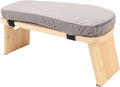 YUYTE Wooden Meditation Bench Ergonomic Meditation Stool, Detachable Kneeling Chair for Yoga with Soft Cushion Carry Bag, Home and Travel (Grey)