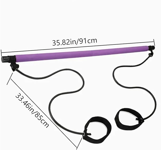 Pilates Bar Kit - Sculpting Elastic Fusion Bar Pilates Stretch Lightweight, Easy Installation Portable Workout Bars Fitness Supplies for Women, Men, Boys, Girls